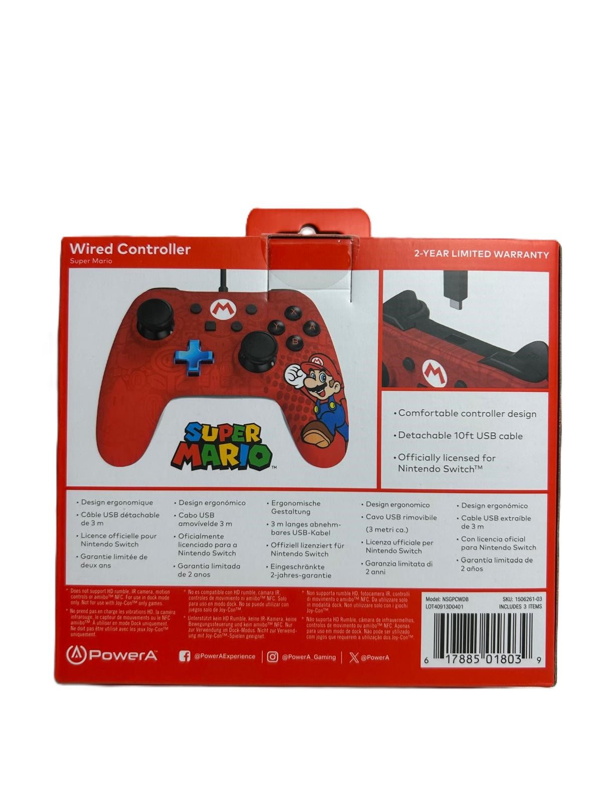 Mando con Cable Super Mario para Switch